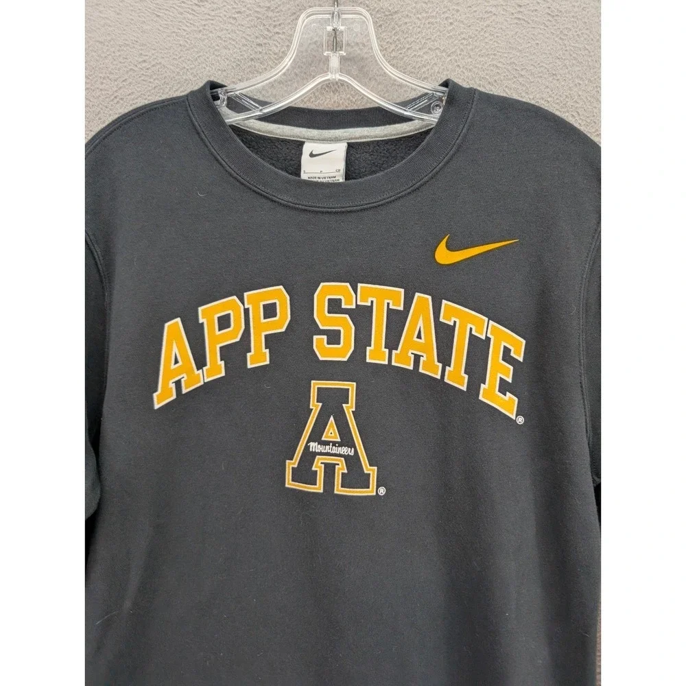 Nike App State Mountaineers Crewneck Sweatshirt Men Small Black Pullover Outdoor